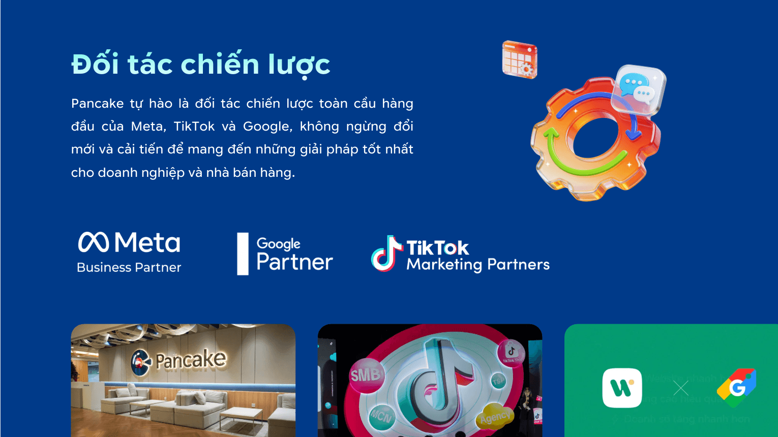 Pancake là đối tác chiến lược của Meta, Google và TikTok